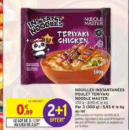 Intermarché Nouilles instantanées poulet teriyaki noodle master offre