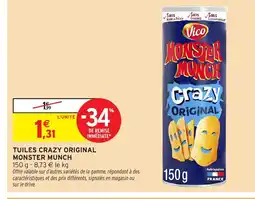 Intermarché MONSTER MUNCH Tuiles crazy original offre