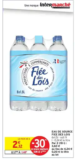 Intermarché FIEE DES LOIS Eau de source offre