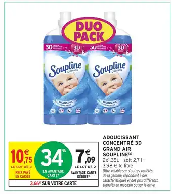 Intermarché SOUPLINE Adoucissant concentré 3d grand air offre