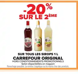 Carrefour CARREFOUR ORIGINAL Sur tous les sirops offre