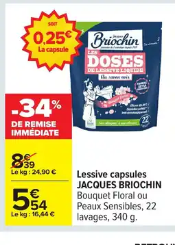 Carrefour JACQUES BRIOCHIN Lessive capsules offre