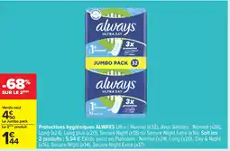 Carrefour ALWAYS Protections hygiéniques offre