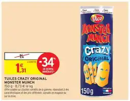 Intermarché Tuiles Crazy Original Monster Munch offre