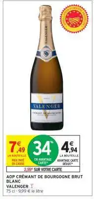 Intermarché AOP CRÉMANT DE BOURGOGNE BRUT BLANC offre