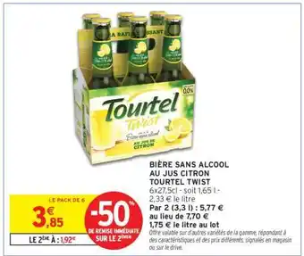 Intermarché BIÈRE SANS ALCOOL AU JUS CITRON TOURTEL TWIST offre