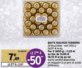 Intermarché Rocher ferrero boite rocher ferrero offre