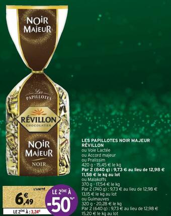 Intermarché Révillon les papillotes noir majeur offre