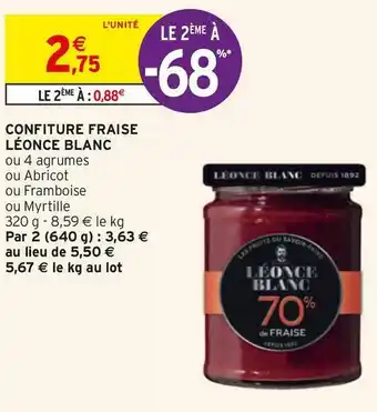 Intermarché Léonce blanc confiture fraise offre