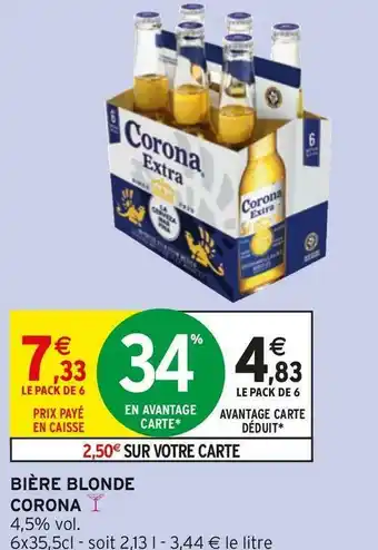 Intermarché Corona bière blonde offre