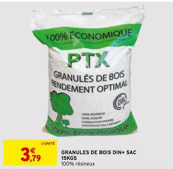 Ptx granules de bois din+ sac 15kgs