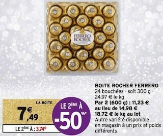 Intermarché Rocher ferrero boite rocher ferrero offre