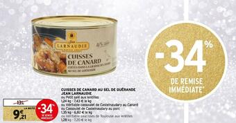 Intermarché Jean larnaudie cuisses de canard au sel de guérande offre