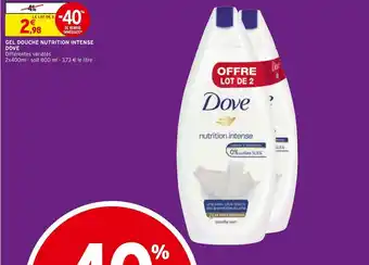Intermarché Dove gel douche nutrition intense offre