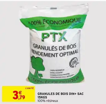 Ptx granules de bois din+ sac 15kgs