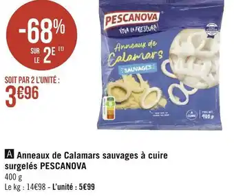 Géant Casino Pescanova anneaux de calamars sauvages à cuire surgelés offre
