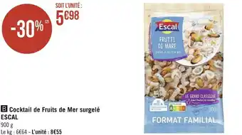 Géant Casino Escal cocktail de fruits de mer surgelé offre