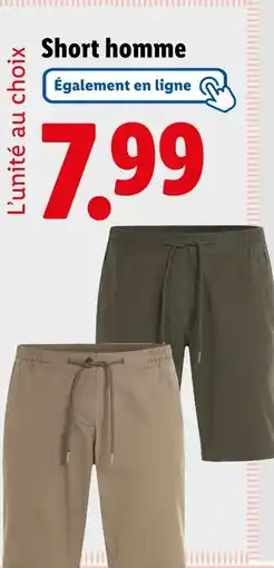Lidl Short homme offre