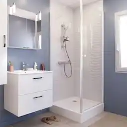 Brico Dépôt Porte pivotante garian l.80 cm verre transparent offre
