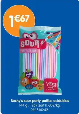b&m Becky's Becky's sour party pailles acidulées offre