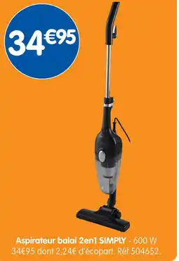 b&m Simply Aspirateur balai 2en1 offre