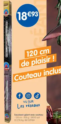 b&m Saucisson géant avec couteau offre