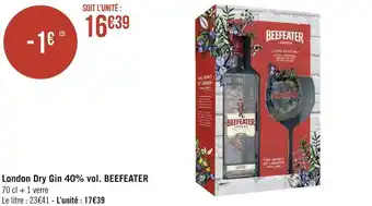 Géant Casino Beefeater london dry gin 40% vol. offre