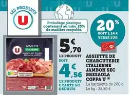 Maximarché Assiette de charcuterie italienne jambon sec bresaola offre