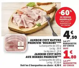 Maximarché Negroni - jambon cuit nature premium offre