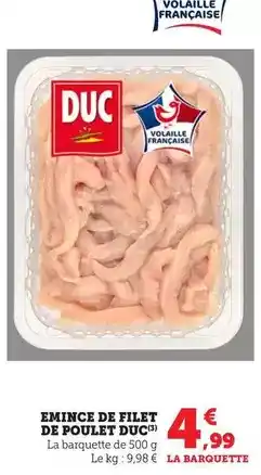 Maximarché Emince de filet de poulet offre