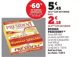 Maximarché Président - beurre offre