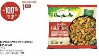 Géant Casino Bonduelle la poêlée parisienne surgelée offre