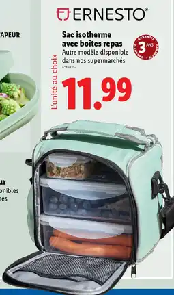 Lidl Sac isotherme avec boîtes repas offre