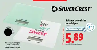 Lidl SILVERCREST Balance de cuisine numérique offre