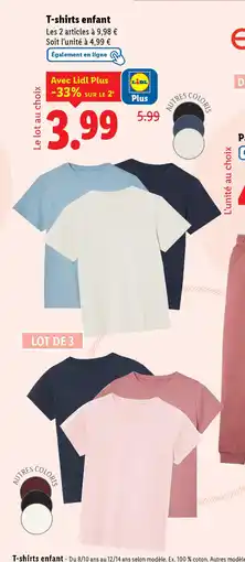 Lidl T-shirts enfant offre