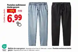 Lidl Pantalon molletonné denim garçon offre