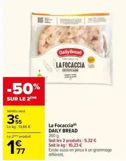 Carrefour Market La focaccia offre