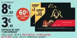 E.Leclerc L'or - capsules de café espresso offre