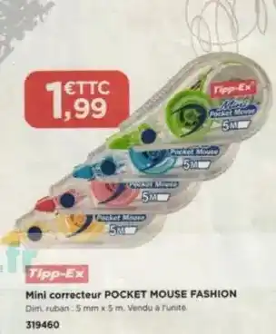 Top Office Tipp-ex - mini correcteur pocket mouse fashion offre