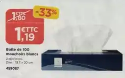 Top Office Dim - boîte de 100 mouchoirs blancs offre