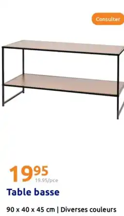 Action Table basse offre