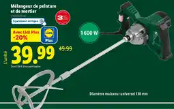 Lidl Mélangeur de peinture et de mortier offre