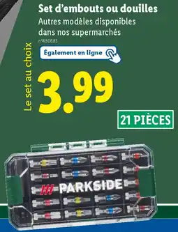 Lidl Parkside Set d'embouts ou douilles offre
