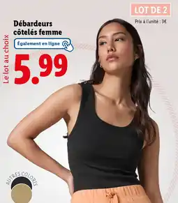 Lidl Esmara Débardeurs côtelés femme offre