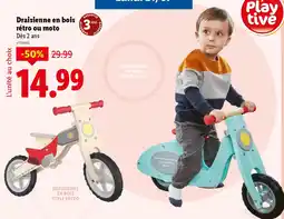 Lidl Playtive Draisienne en bois rétro ou moto offre