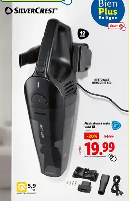 Lidl Silvercrest Aspirateur à main sans fil offre