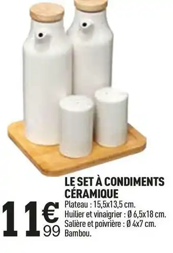 Centrakor Le set à condiments céramique offre