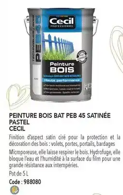 Samse Cecil - peinture bois bat peb 45 satinée pastel offre