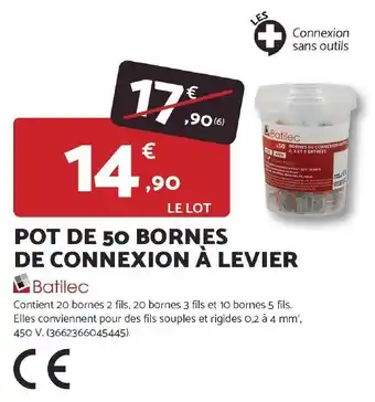 Bricomarché Pot de 50 bornes de connexion à levier offre