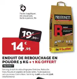 Bricomarché Enduit de rebouchage en poudre offre